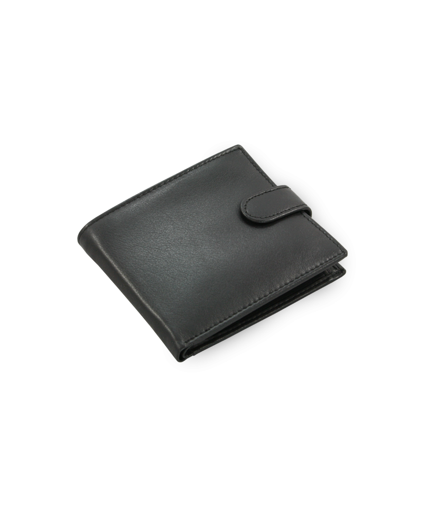 Čierna pánska kožená peňaženka so zápinkou 513-3223L-60