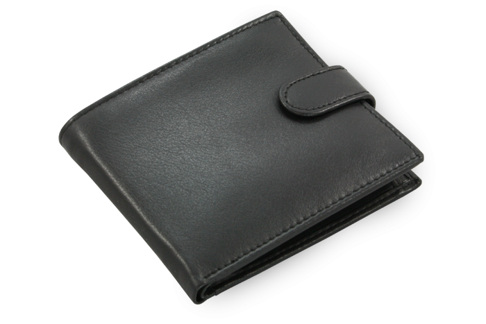 E-shop Černá pánská kožená peněženka se zápinkou 513-3223L-60