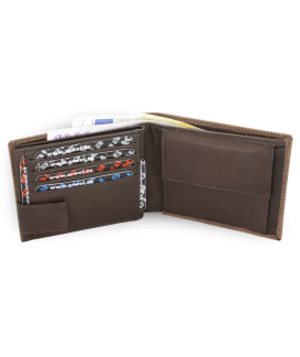 Tmavo hnedá pánska kožená peňaženka v štýle BAMBOO 513-4241-47