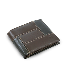 Pánska kožená peňaženka v kombinácii čiernej a hnedej farby 513-4397A-60/47