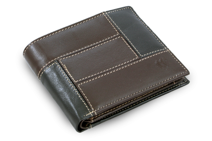 E-shop Pánská kožená peněženka v kombinaci černé a hnědé barvy 513-4397A-60/47