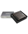 Pánska kožená peňaženka v kombinácii čiernej a hnedej farby 513-4397A-60/47