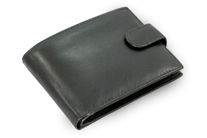 Čierna pánska kožená peňaženka so zápinkami 513-4404-60
