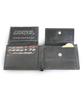 Čierna pánska kožená peňaženka 513-7033-60