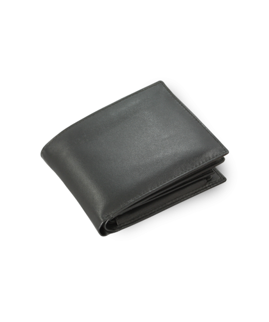 Čierna pánska kožená peňaženka s vloženou dokladovkou 513-7106-60
