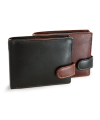 Hnedo-čierna pánska kožená peňaženka so zápinkou 513-8194-40/60