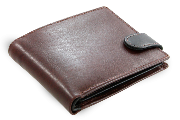 E-shop Hnědo-černá pánská kožená peněženka se zápinkou 513-8194-40/60