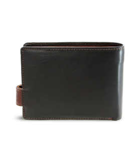 Čierno-hnedá pánska kožená peňaženka so zápinkou 513-8194-60/40