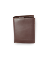 Tmavo hnedá pánska kožená peňaženka a dokladovka so zápinkou 514-1610-40