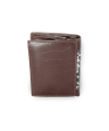 Tmavo hnedá pánska kožená peňaženka a dokladovka so zápinkou 514-1610-40