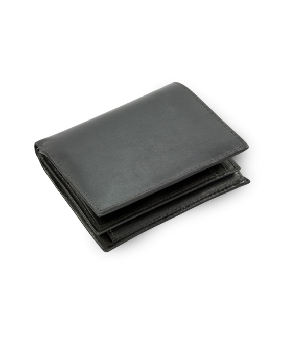 Čierna pánska kožená peňaženka pre dve meny 514-2212-60