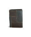 Pánska kožená dokladovka v kombinácii čiernej a hnedej farby 514-2220A-60/47