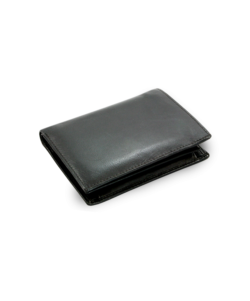 Čierna pánska kožená peňaženka s vloženou dokladovkou 514-2503-60