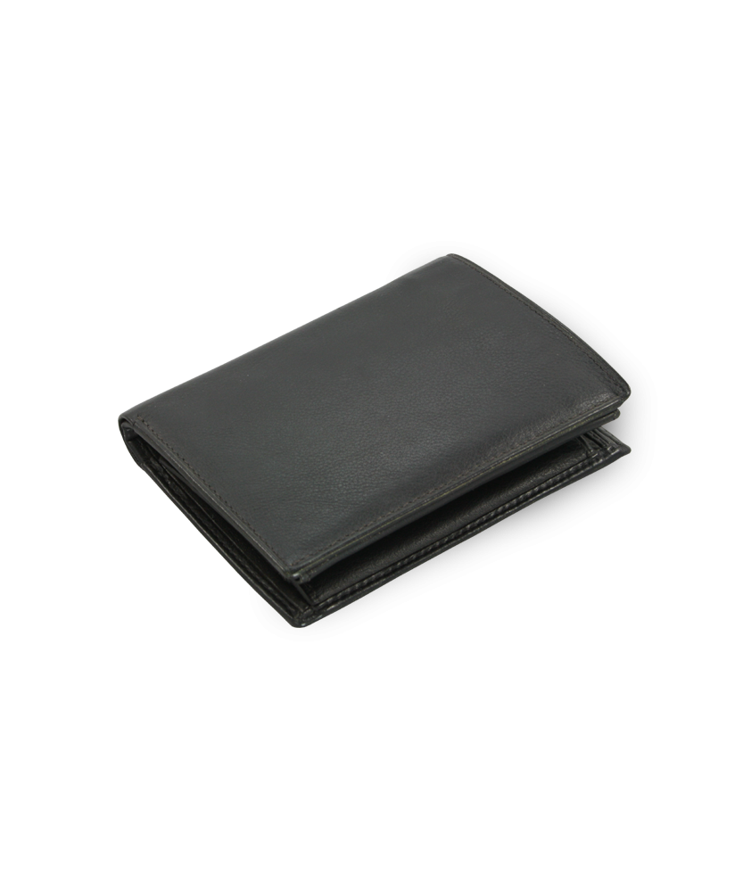 Čierna pánska kožená peňaženka so zaistením dokladov 514-4358-60