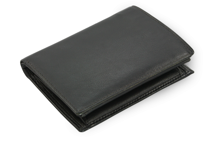 E-shop Černá pánská kožená peněženka se zajištěním dokladů 514-4358-60