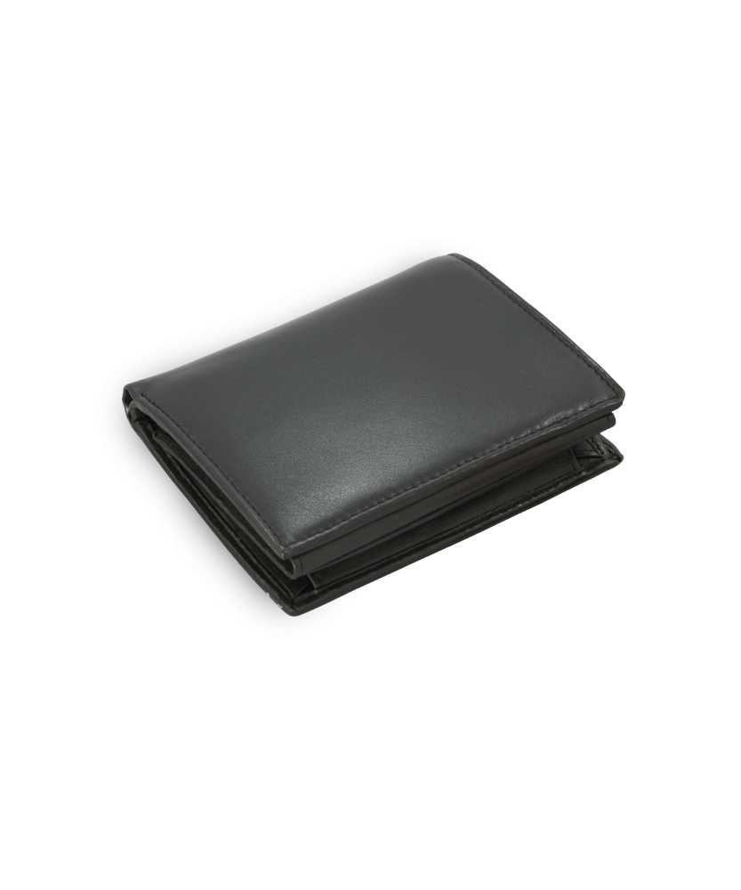 Čierna pánska kožená peňaženka so zaistením dokladov 514-5424-60