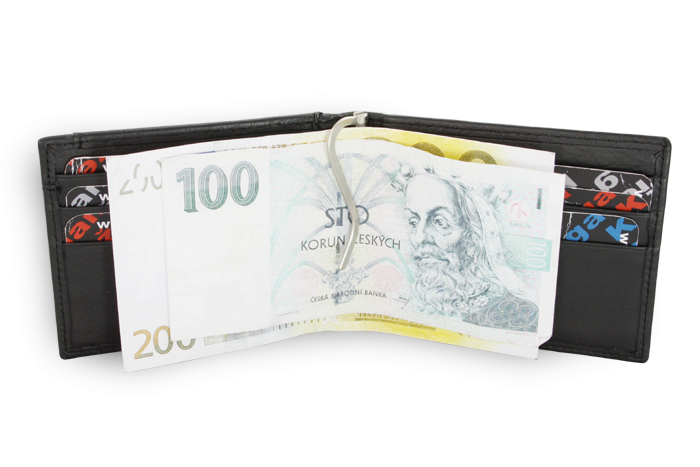 Čierna pánska kožená peňaženka - dolárovka 519-2908-60