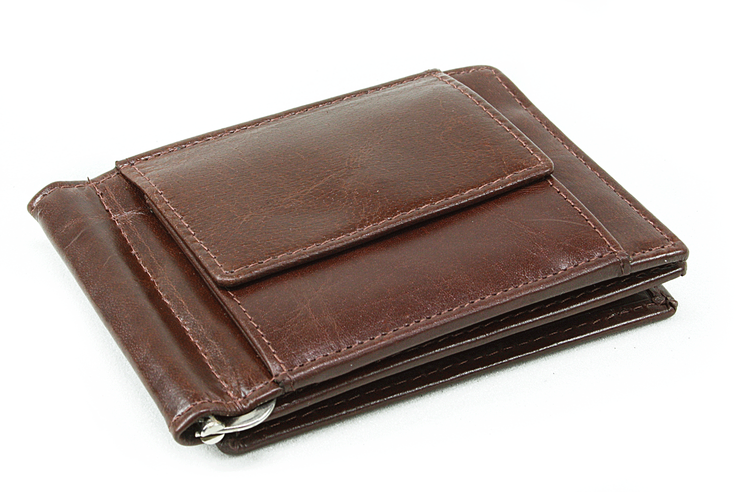 E-shop Tmavě hnědá pánská kožená peněženka - dolarovka 519-8103-47
