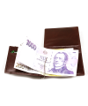 Tmavo hnedá pánska kožená peňaženka - dolárovka 519-8103-47