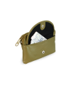 Zelená kožená kľúčenka so zipsovým a poklopovým vreckom 619-0365-55