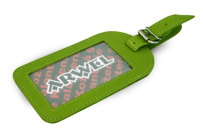 E-shop Zelená kožená visačka na zavazadlo 619-5405-51