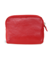 Väčšia červená kožená dvojzipsová kľúčenka 619-8104-31
