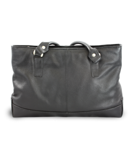 Čierna kožená zipsová kabelka s dvoma popruhmi 212-2058-60
