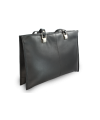 Čierna kožená trojzipsová kabelka 212-2203A-60
