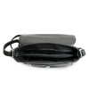 Čierna kožená klopnová kabelka 213-3011-60