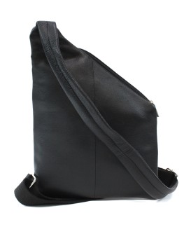 Čierny kožený pánsky zipsový crossbag 216-1574-60