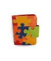 Dámska kožená peňaženka s motívom puzzle 511-1161-PUZ
