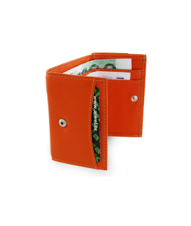 Oranžová dámska kožená mini peňaženka 511-4392A-84