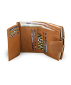 Svetlo hnedá dámska kožená rámová peňaženka so zápinkou 511-4357-05