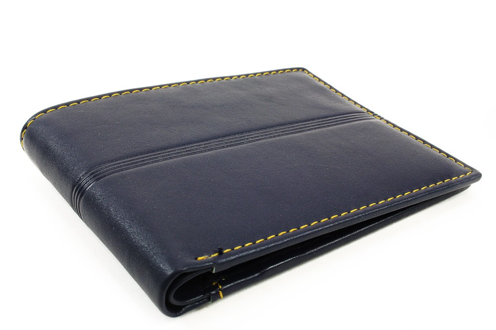E-shop Tmavě modrá kožená pánská peněženka 513-1307-97
