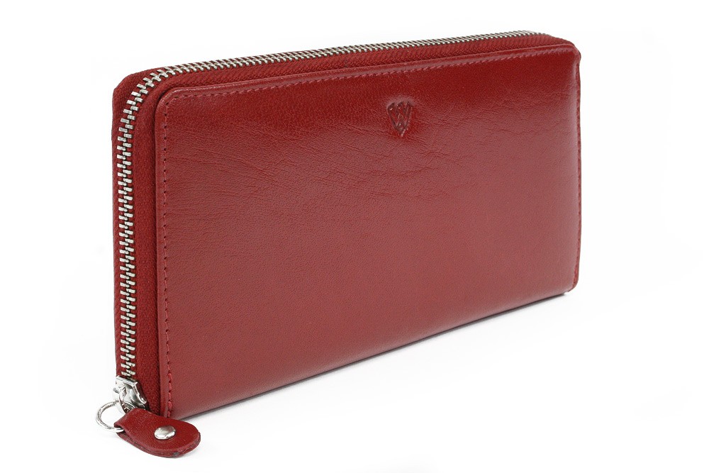 E-shop Červená dámská kožená zipová peněženka 511-3559-31