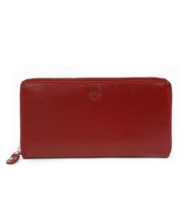 Červená dámska kožená zipsová peňaženka 511-3559-31