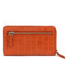 Oranžová croco dámska kožená zipsová peňaženka 511-1306-84
