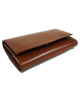 Hnedá dámska kožená klopňová peňaženka 511-2121-05