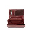 Tmavo červená dámska kožená klopnová peňaženka 511-2121-31