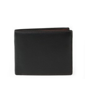 Čiernohnedá pánska kožená peňaženka s vnútornou zápinkou 513-4404A-60/44