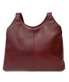 Tmavo červená kožená zipsová kabelka s dvoma popruhmi 212-8013-31
