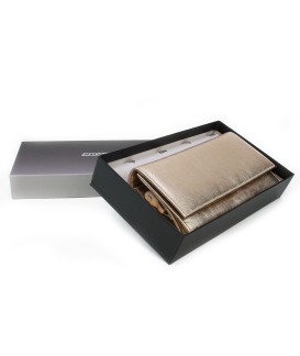 Zlatoružová dámska listová kožená peňaženka s klopňou 511-2120-01