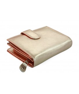 Ružovozlatá dámska kožená peňaženka so zápinkou 511-9769-01