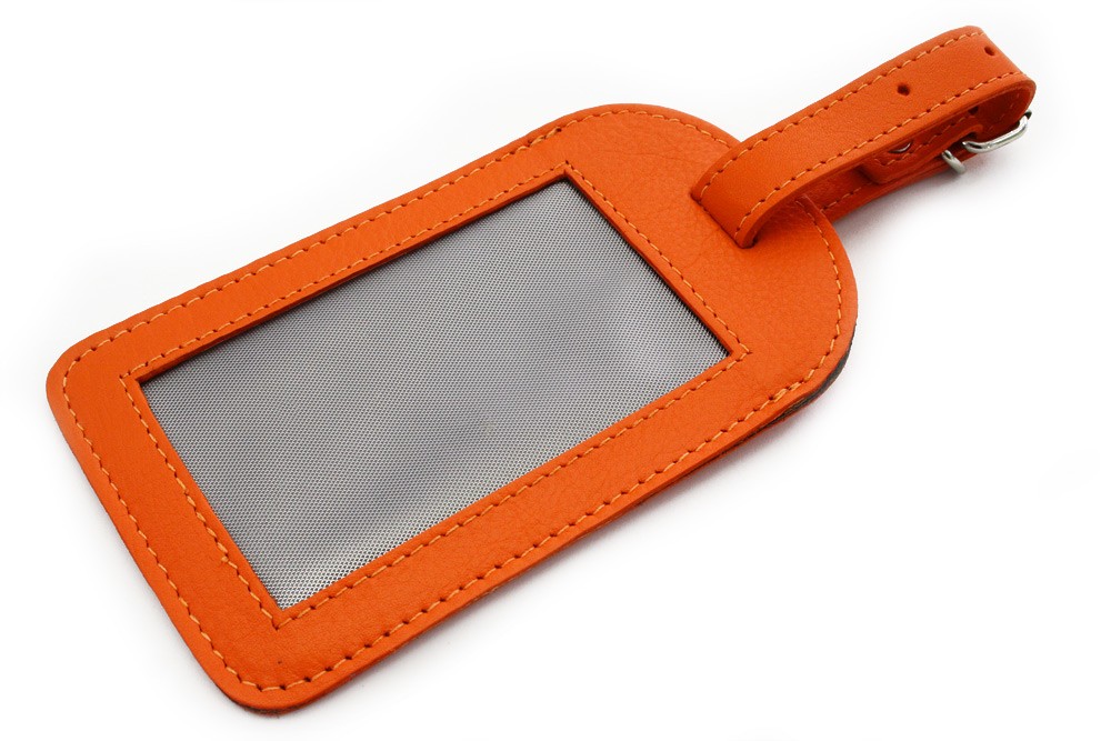 E-shop Oranžová kožená visačka na zavazadlo 619-5405-84