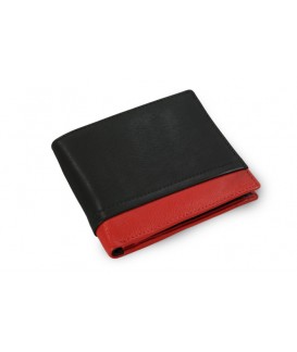 Čierno-červená pánska kožená peňaženka 513-4723-60/31