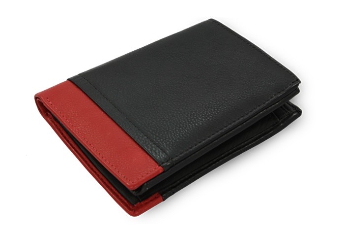 E-shop Černo-červená pánská kožená peněženka 514-4724-60/31