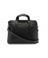 Čierna kožená business taška na notebook 212-2187-60