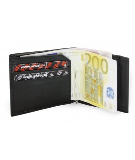 Čierna pánska kožená peňaženka bez vrecka na mince 519-2910A-60
