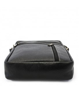 Čierny pánsky kožený zipsový crossbag 215-1218-60