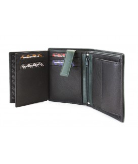 Čiernozelená pánska kožená peňaženka s vnútornou zápinkou 514-8140-60/58